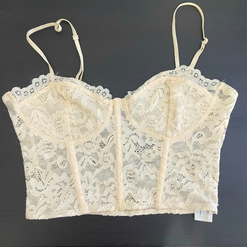 Zara lace corset top with adjustable straps